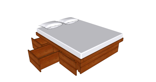 Building a Bed Frame with Drawers Plans