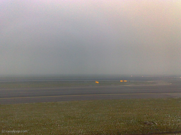Foggy day at Amsterdam Airport