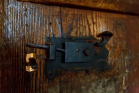 A medieval door lock, Biertan, Romania