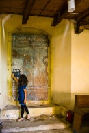 Doorway inside the church, Biertan, Transilvania, Romania.