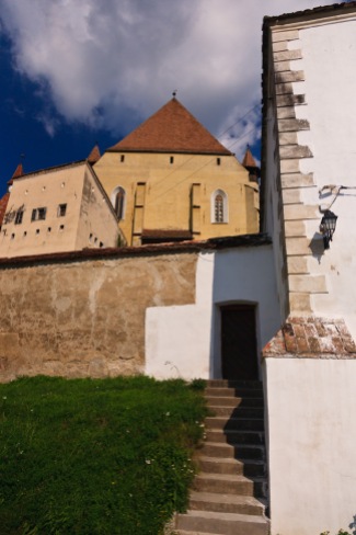 Outside the walls of the fortified church in Biertan, Transilvania, Romania.