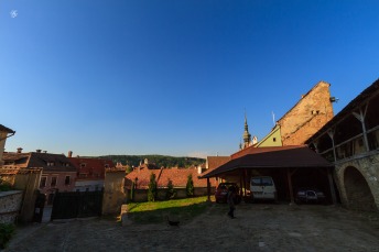 In Sighisoara's Old Town, inside the original fortified walls.