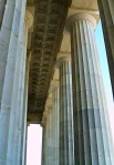 Columns, entrance to Lincoln Monument, downtown Washington, DC, USA.