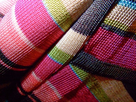 Abstract texture, multi-colored blouse, macro.