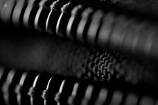 Ridges, cloth texture, macro, abstract, black and white.