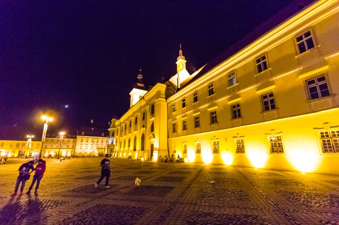 An evening in Sibiu's historical center.
