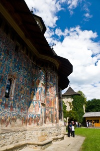 Church, Manastirea Moldovita, Bucovina, Romania.