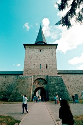 Entrance to Manastirea Sucevita, Bucovina, Romania.
