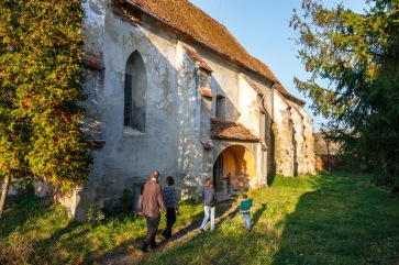 At the fortified church in Moardas, Transilvania, Romania