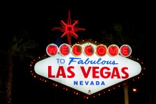 The famous Las Vegas welcome sign, Las Vegas, NV, USA